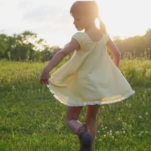 Omi Jo Well Dressed Wolf Cap Sleeve House Dress Lemonade Polka Dot Size 7 NWT